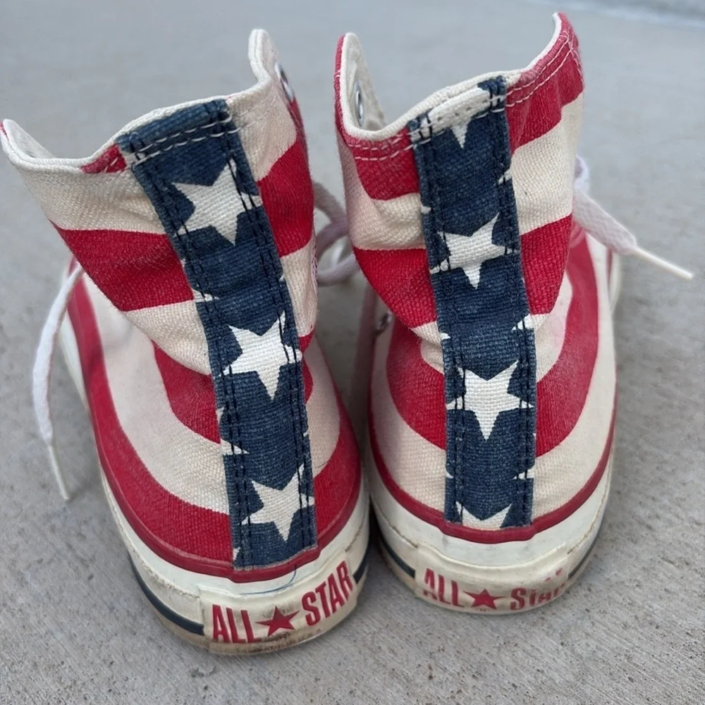 Converse All Star American Flag High Top Sneakers – Made in USA – Youth Size 4.5